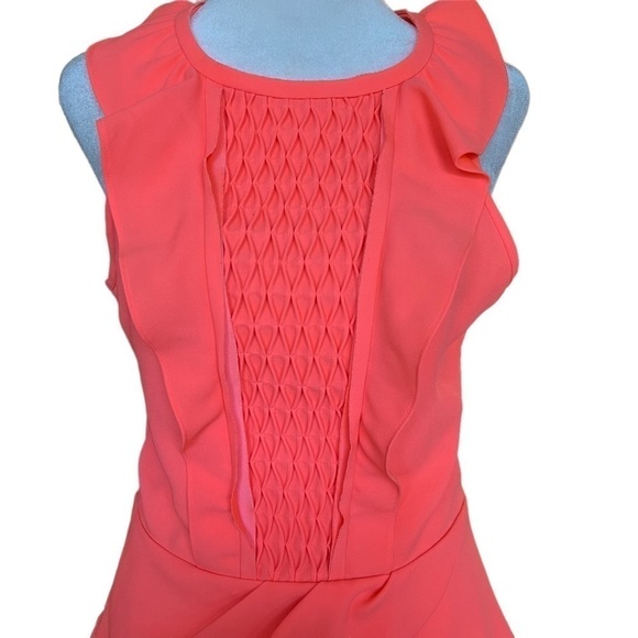 MAJE Ruffle Trimmed Coral Mini Dress - Picture 5 of 10